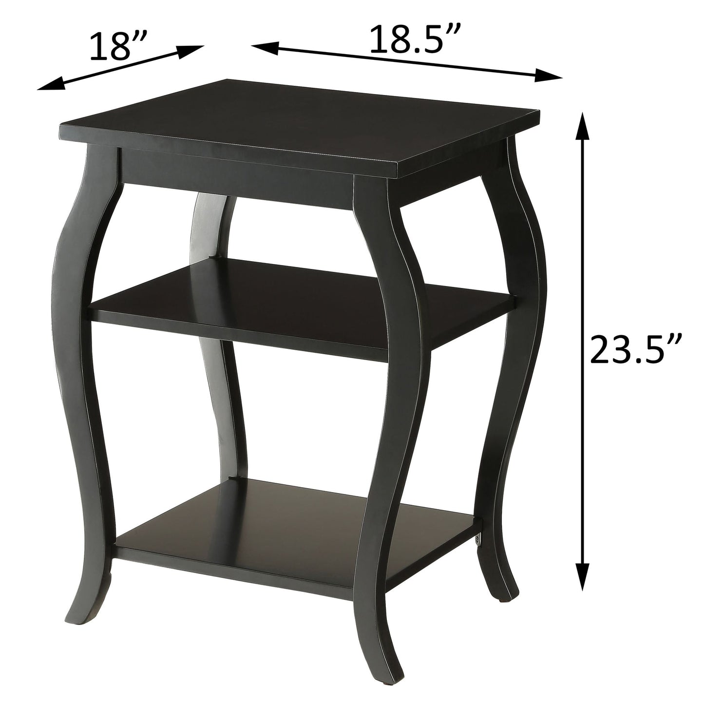 Black 2-shelf End Table image 7