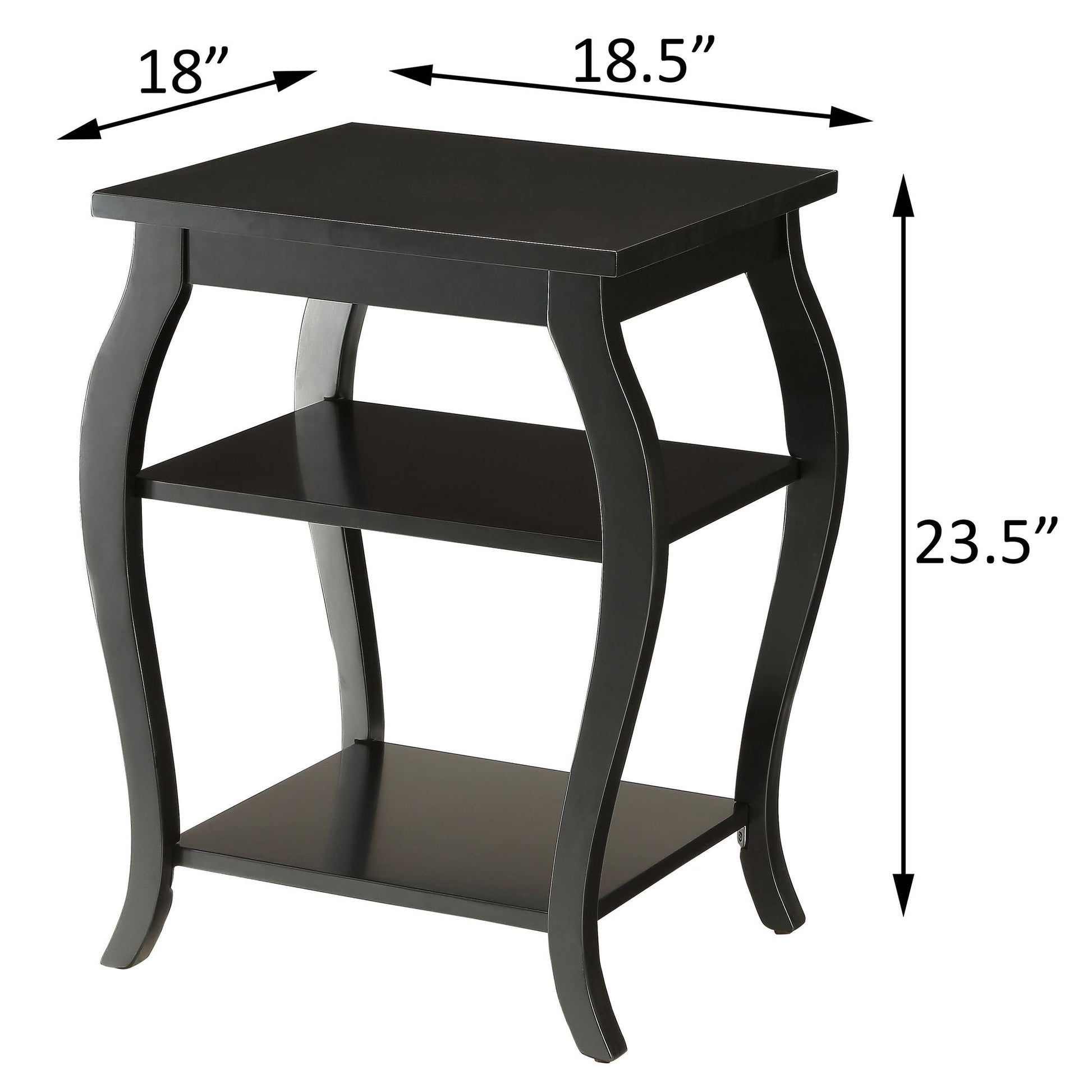 Black 2-shelf End Table image 7
