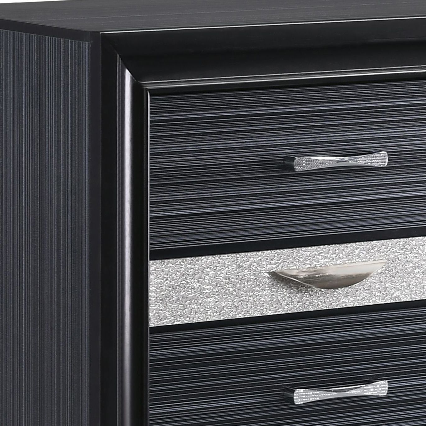 Black 3-drawer Nightstand image 5