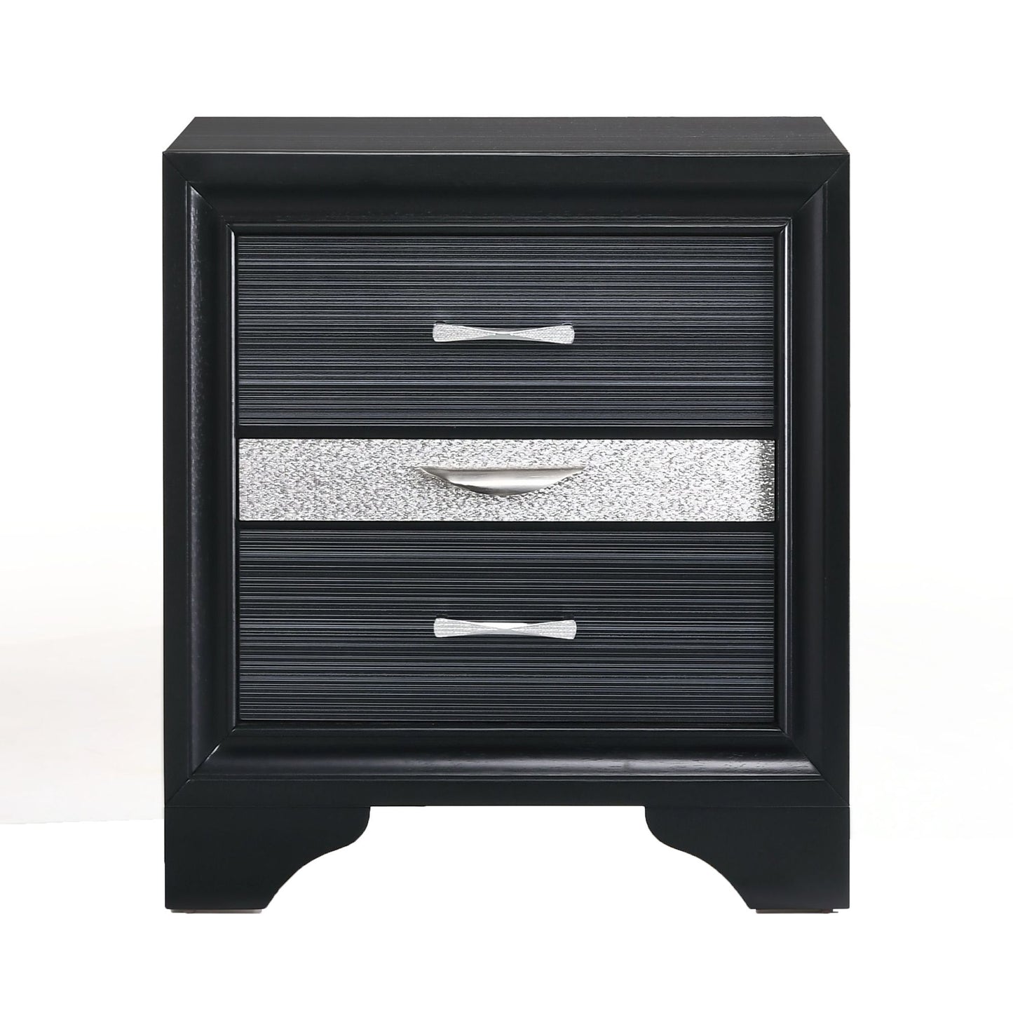 Black 3-drawer Nightstand image 2