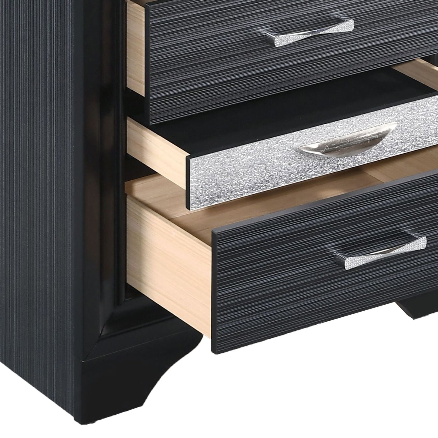 Black 3-drawer Nightstand image 6
