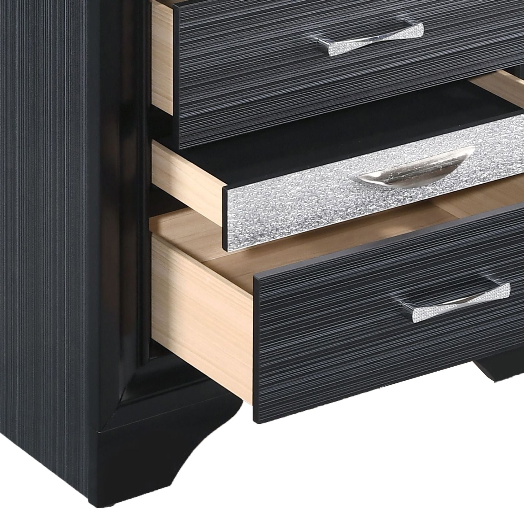Black 3-drawer Nightstand image 6