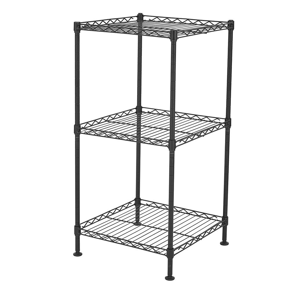 Black 3-Tier Wire Shelving Tower - assembly steps