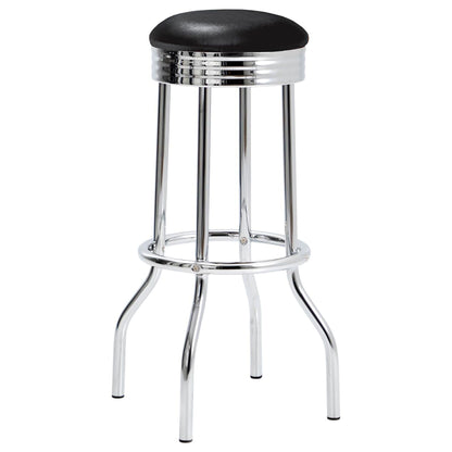Black and Chrome Bar Height Stool (Set of 2) image 3