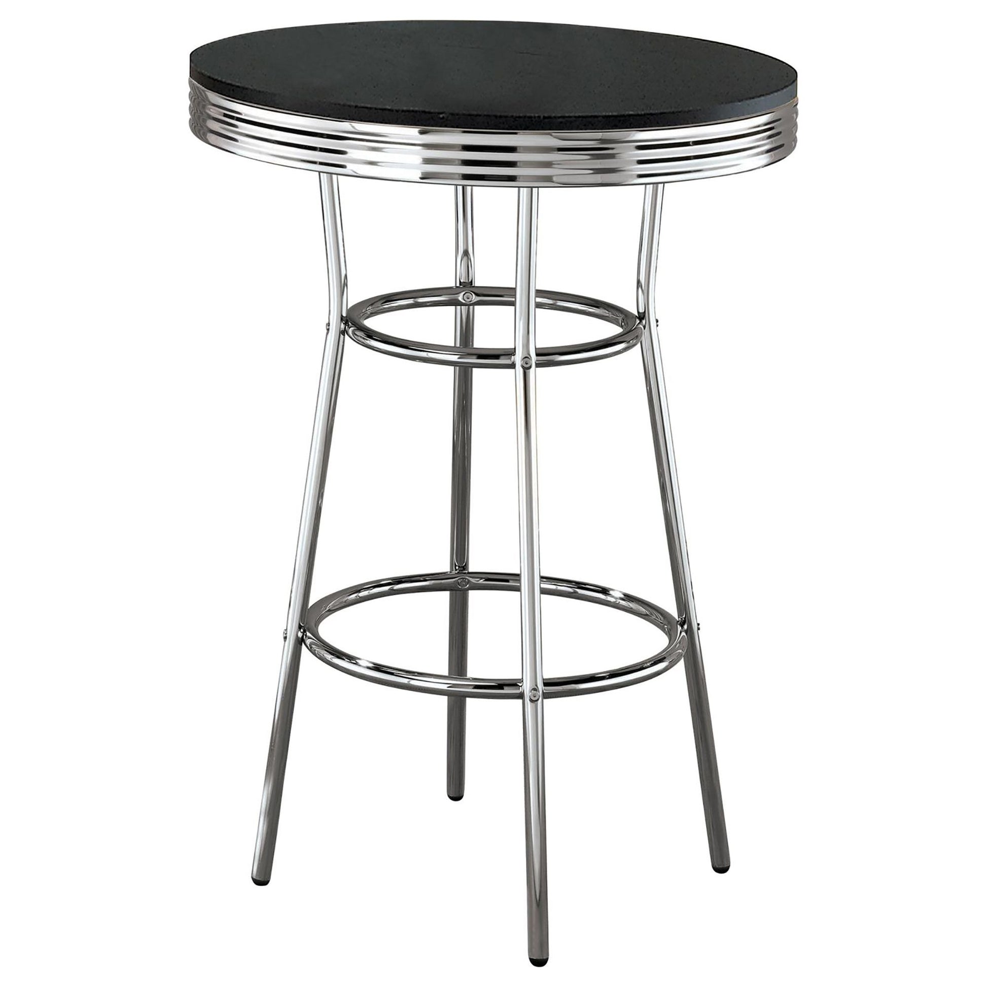 Black and Chrome Round Bar Table image 2