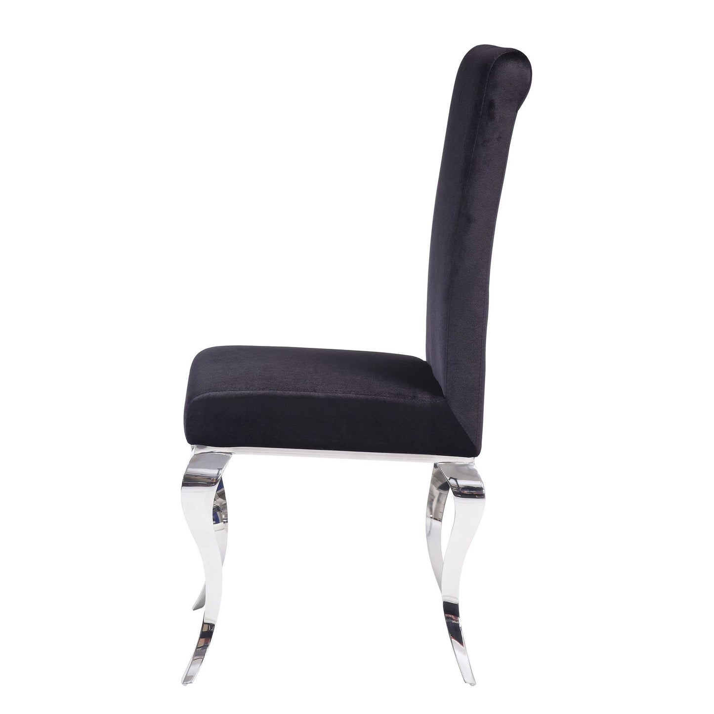 Black and Chrome Tight Back Side Chairs (Set of 2) image 3