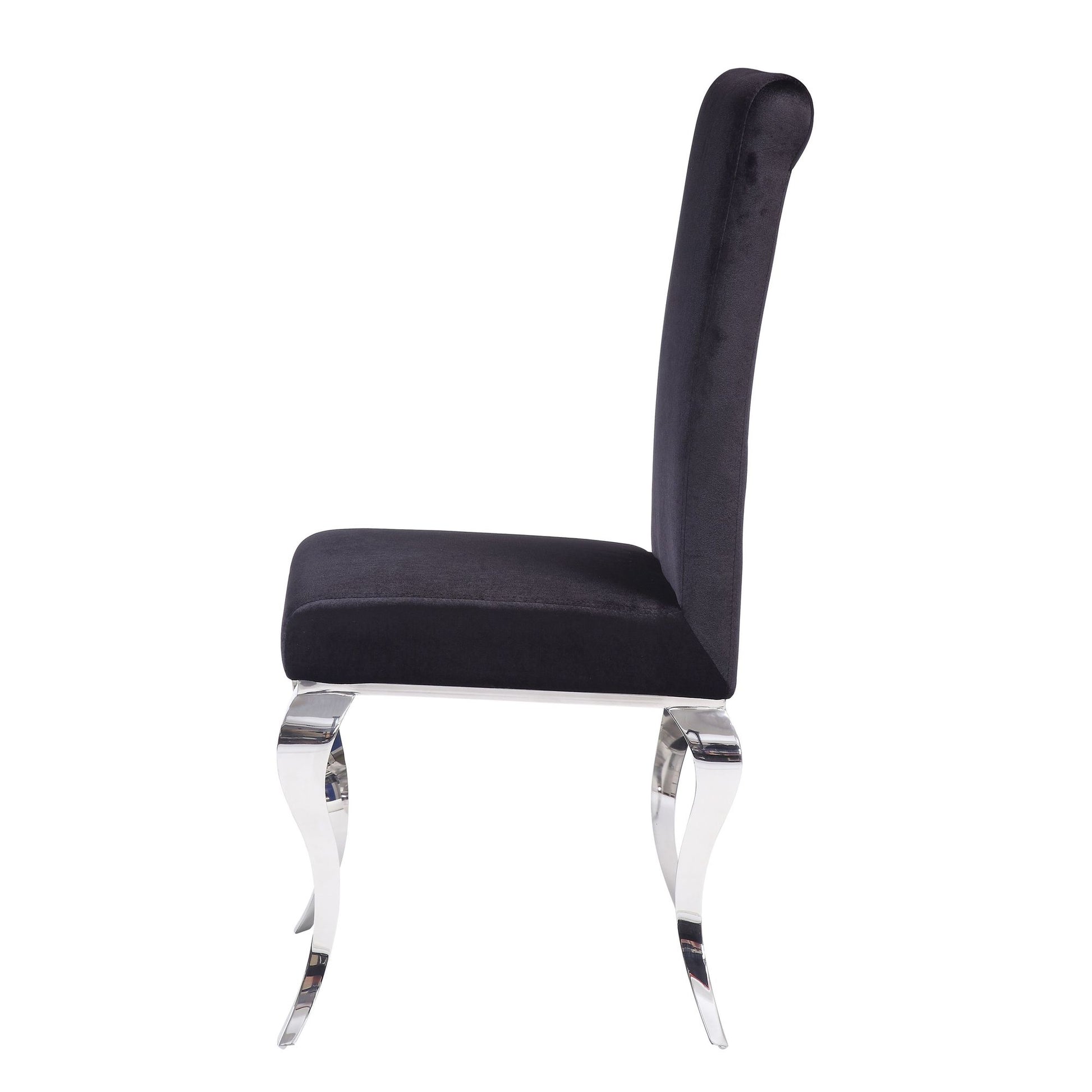 Black and Chrome Tight Back Side Chairs (Set of 2) image 3