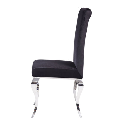 Black and Chrome Tight Back Side Chairs (Set of 2) image 3