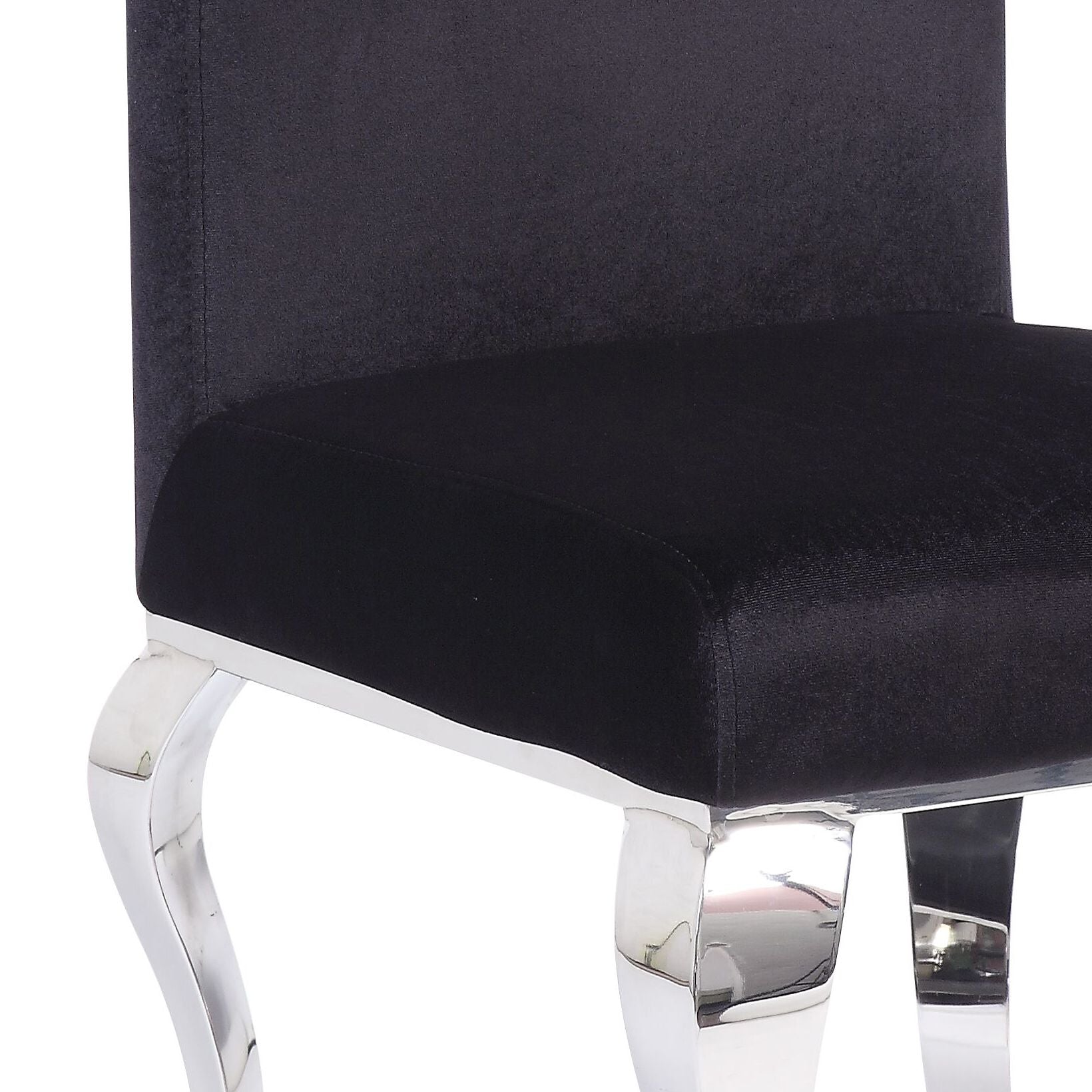 Black and Chrome Tight Back Side Chairs (Set of 2) image 6
