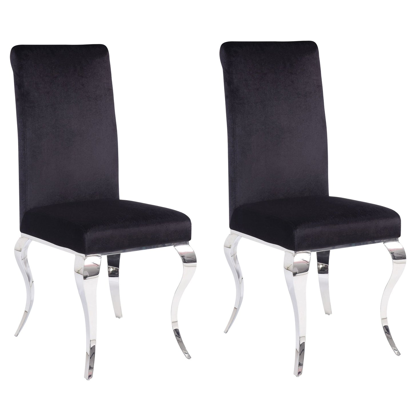 Black and Chrome Tight Back Side Chairs (Set of 2) image 1
