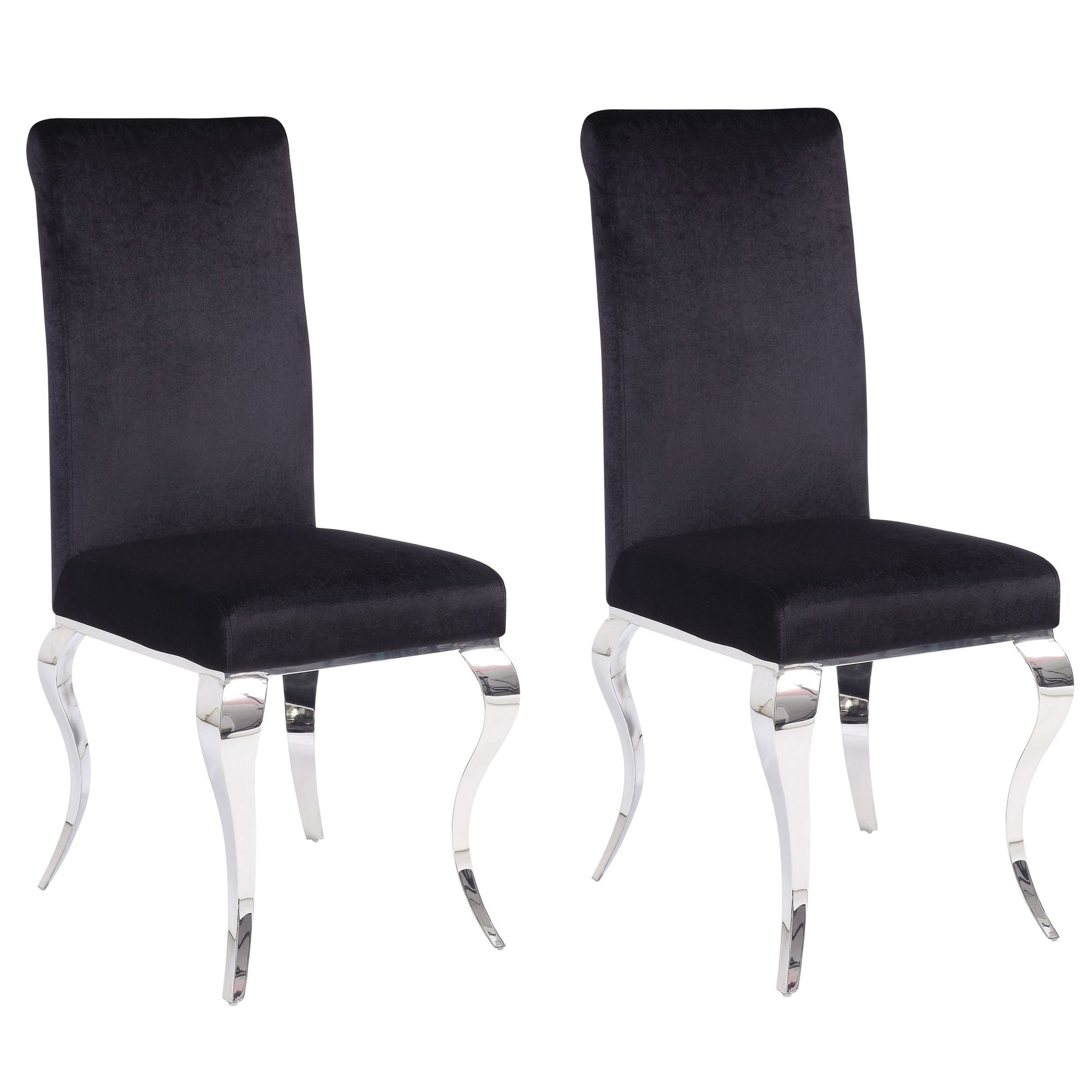 Black and Chrome Tight Back Side Chairs (Set of 2) image 1