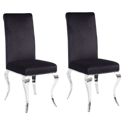 Black and Chrome Tight Back Side Chairs (Set of 2) image 1