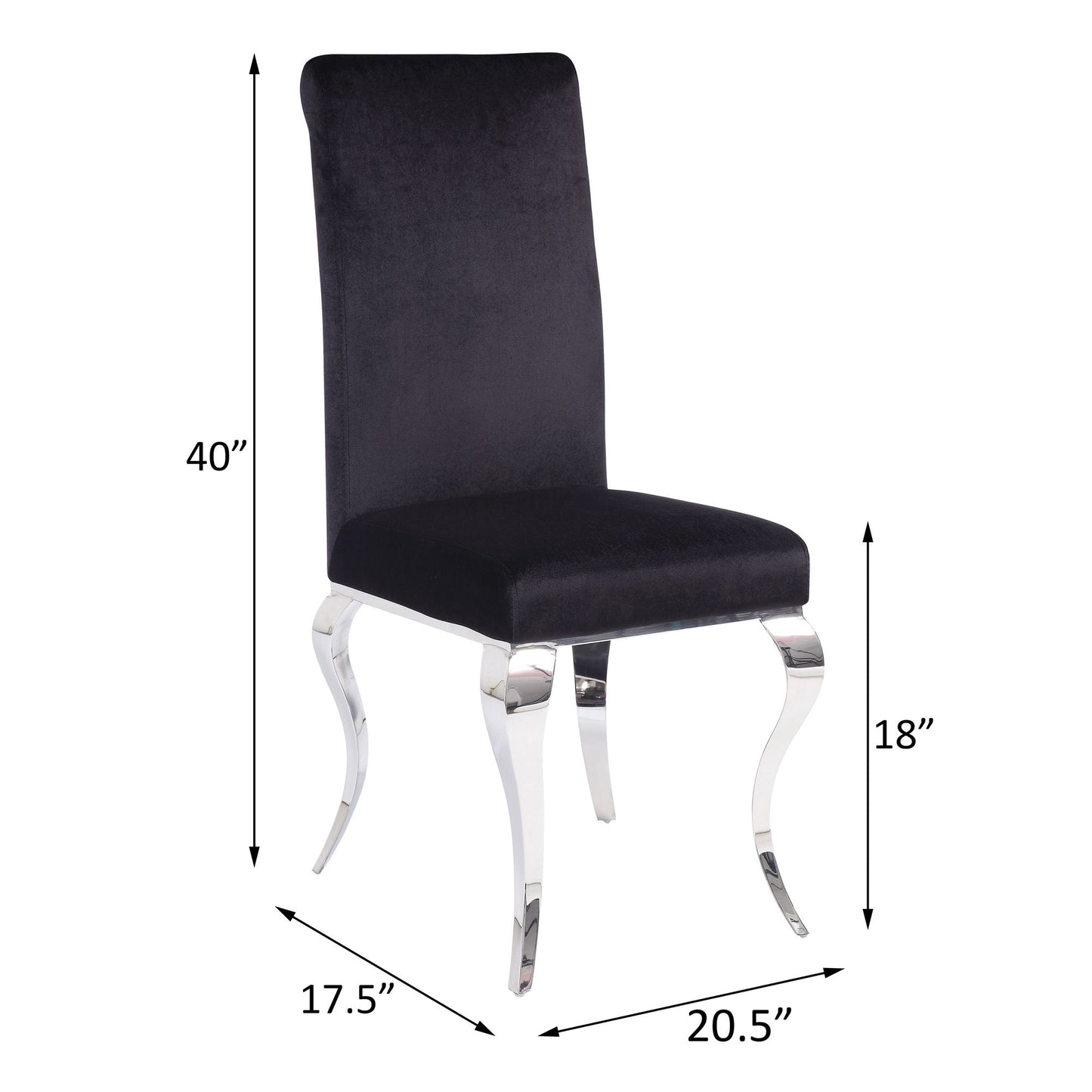 Black and Chrome Tight Back Side Chairs (Set of 2) image 7