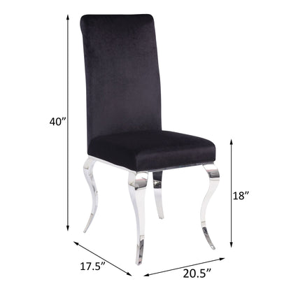 Black and Chrome Tight Back Side Chairs (Set of 2) image 7