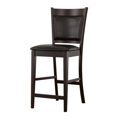 Black and Espresso Upholstered Counter Height Stools (Set of 2) image 2