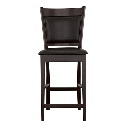 Black and Espresso Upholstered Counter Height Stools (Set of 2) image 3