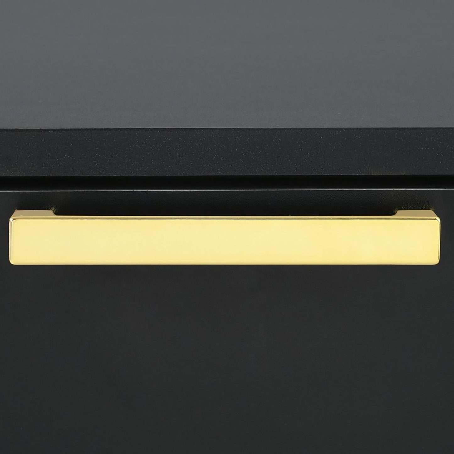 Black and Gold 2-Drawer Rectangular Nightstand image 8