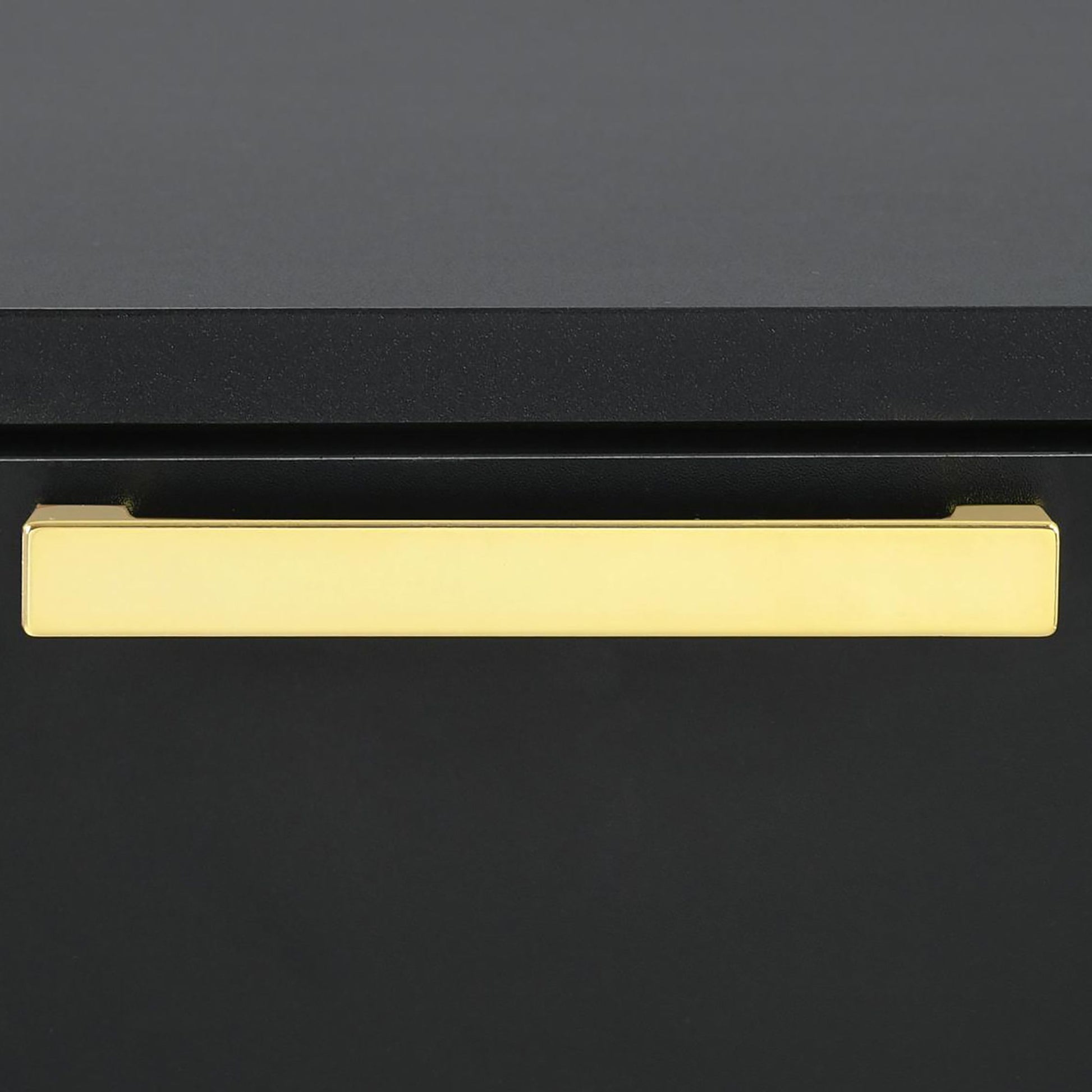 Black and Gold 2-Drawer Rectangular Nightstand image 8