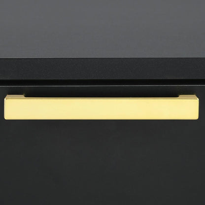 Black and Gold 2-Drawer Rectangular Nightstand image 8