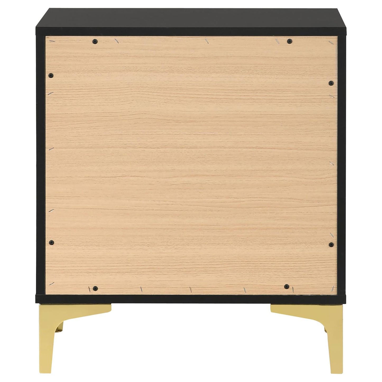 Black and Gold 2-Drawer Rectangular Nightstand image 5