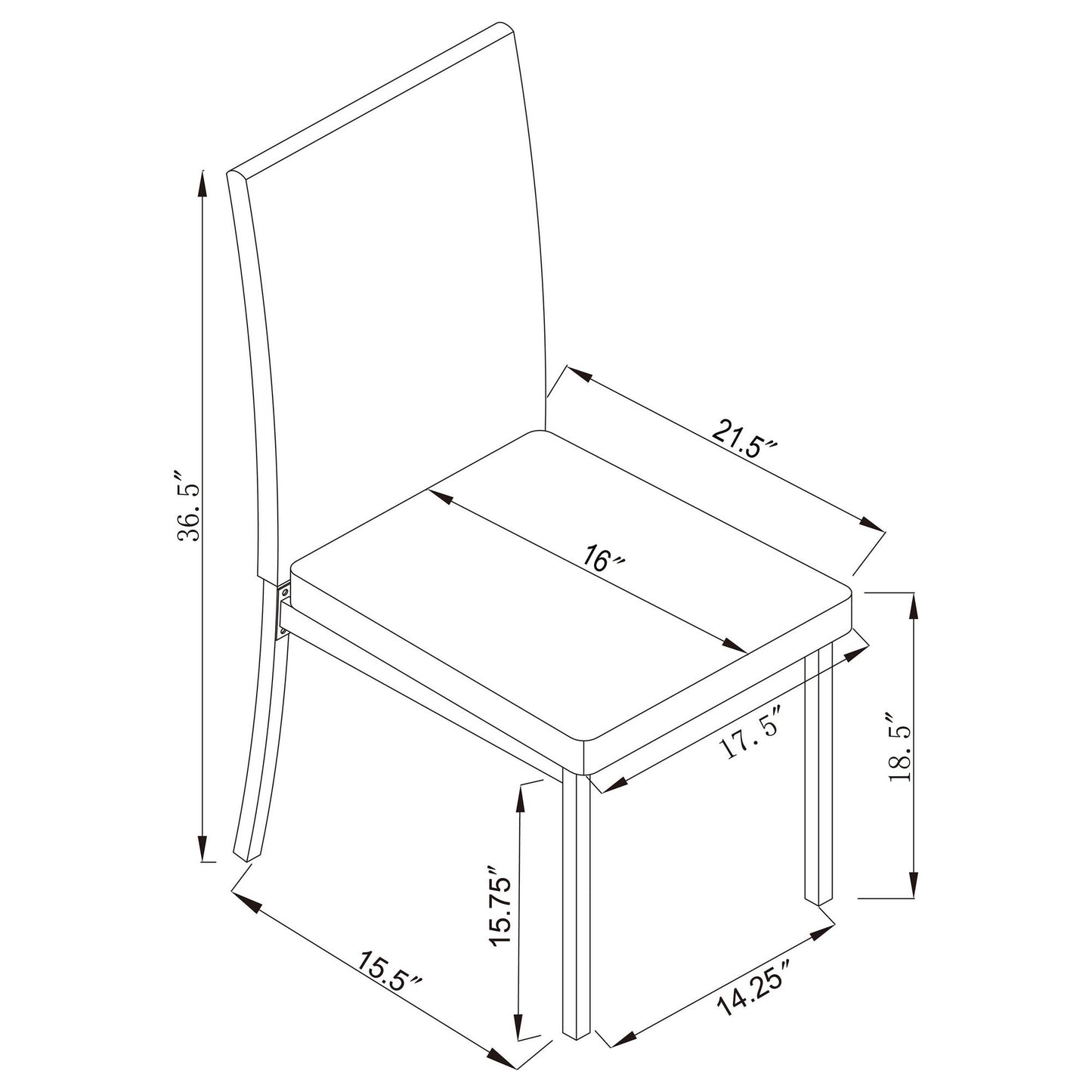 Black and Grey Upholestered Side Chair (Set of 2) image 6