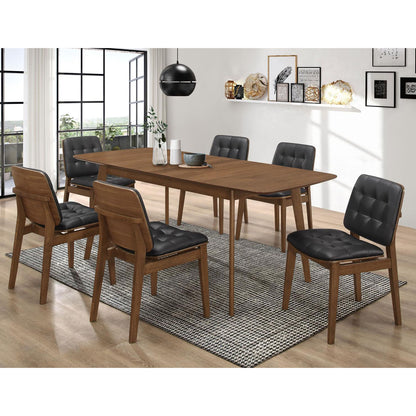 Black and Natural Walnut Tufted Back Side Chairs (Set of 2) image 5