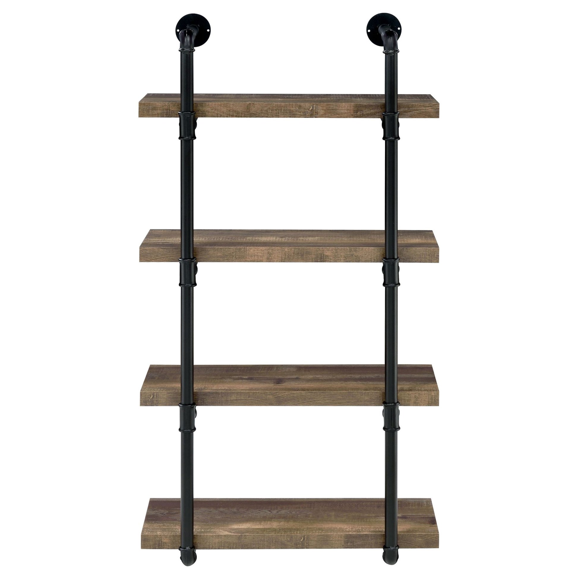 Black and Rustic Oak 4-tier Wall Shelf image 4