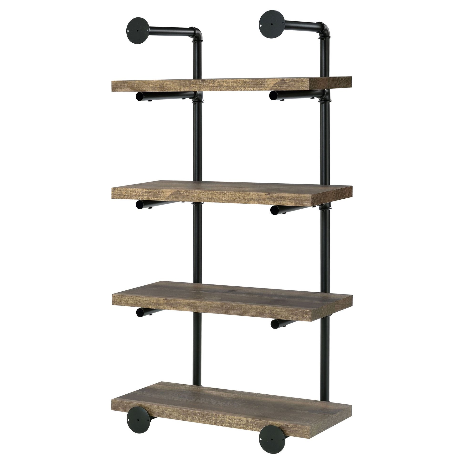 Black and Rustic Oak 4-tier Wall Shelf image 7