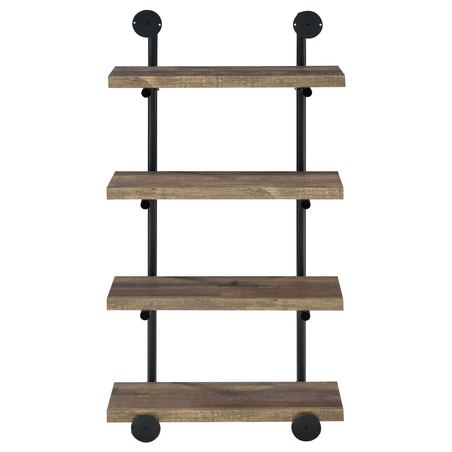 Black and Rustic Oak 4-tier Wall Shelf image 9