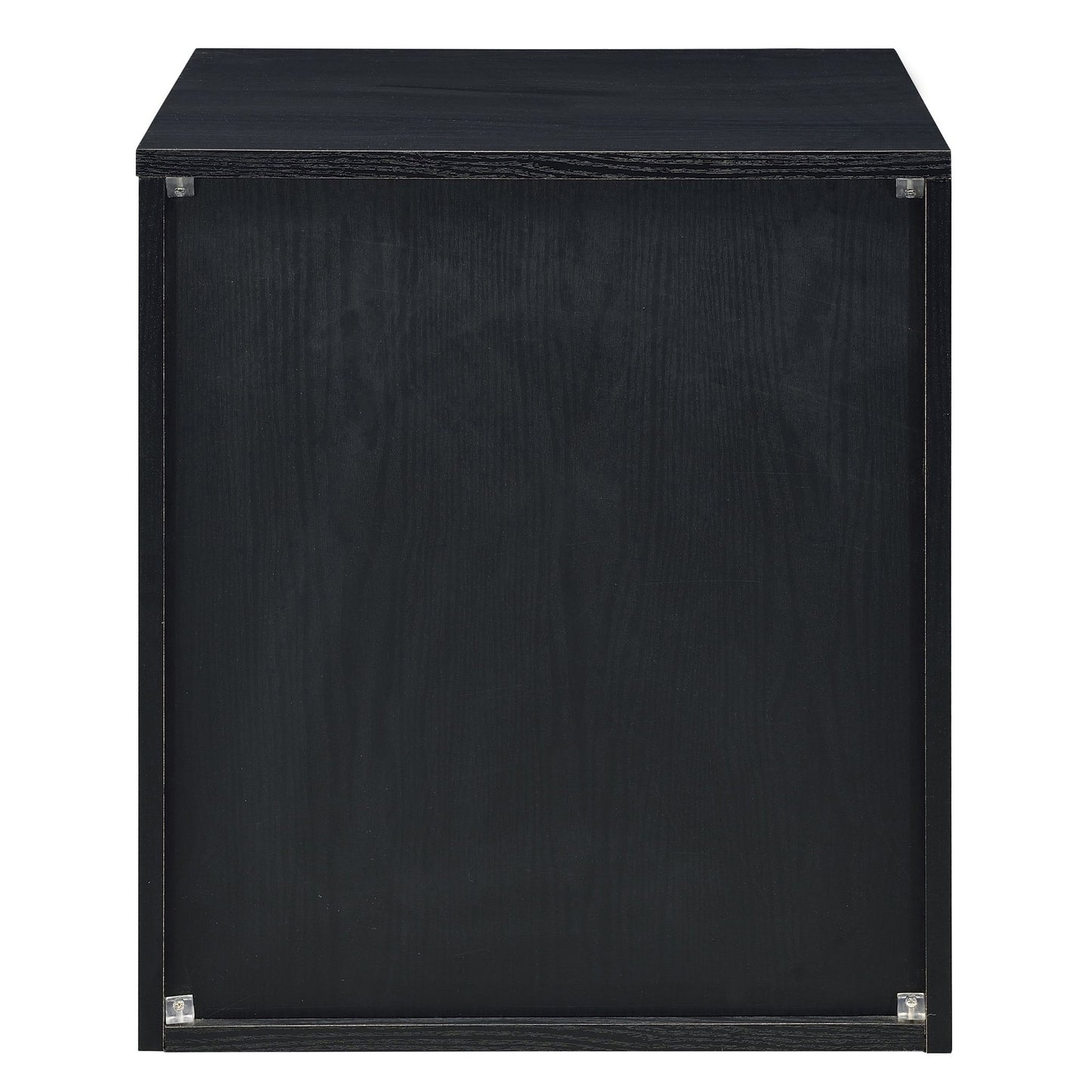 Black and Silver 2-drawer Nightstand image 3