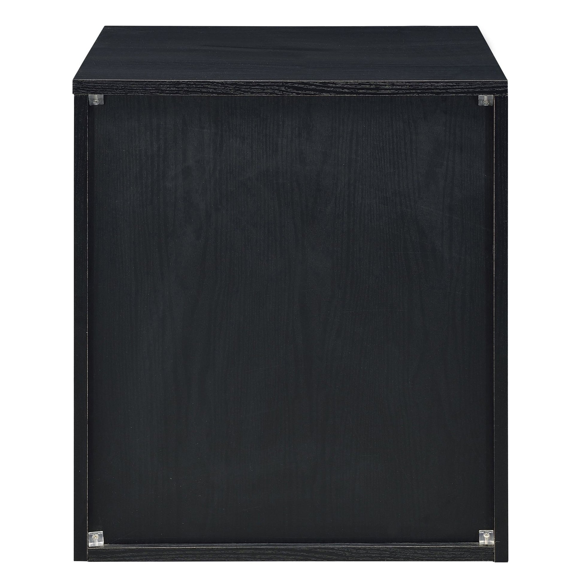 Black and Silver 2-drawer Nightstand image 3
