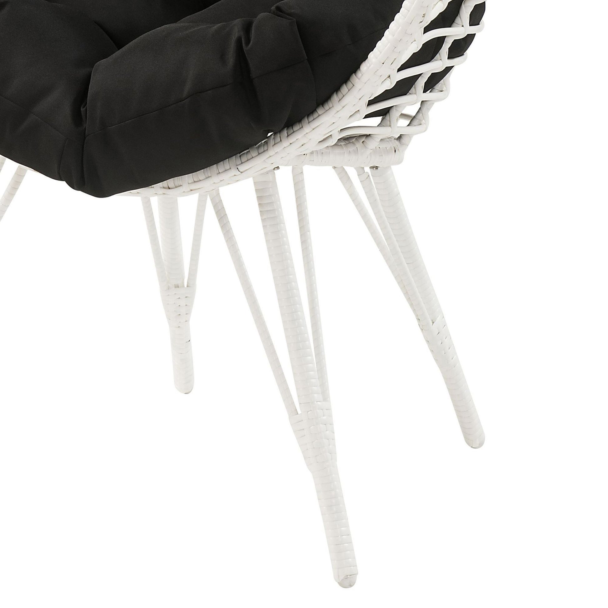 Black and White Patio Chair with Removable Cushion image 6