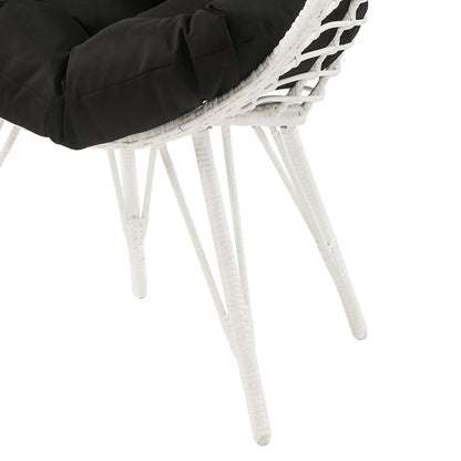 Black and White Patio Chair with Removable Cushion image 6