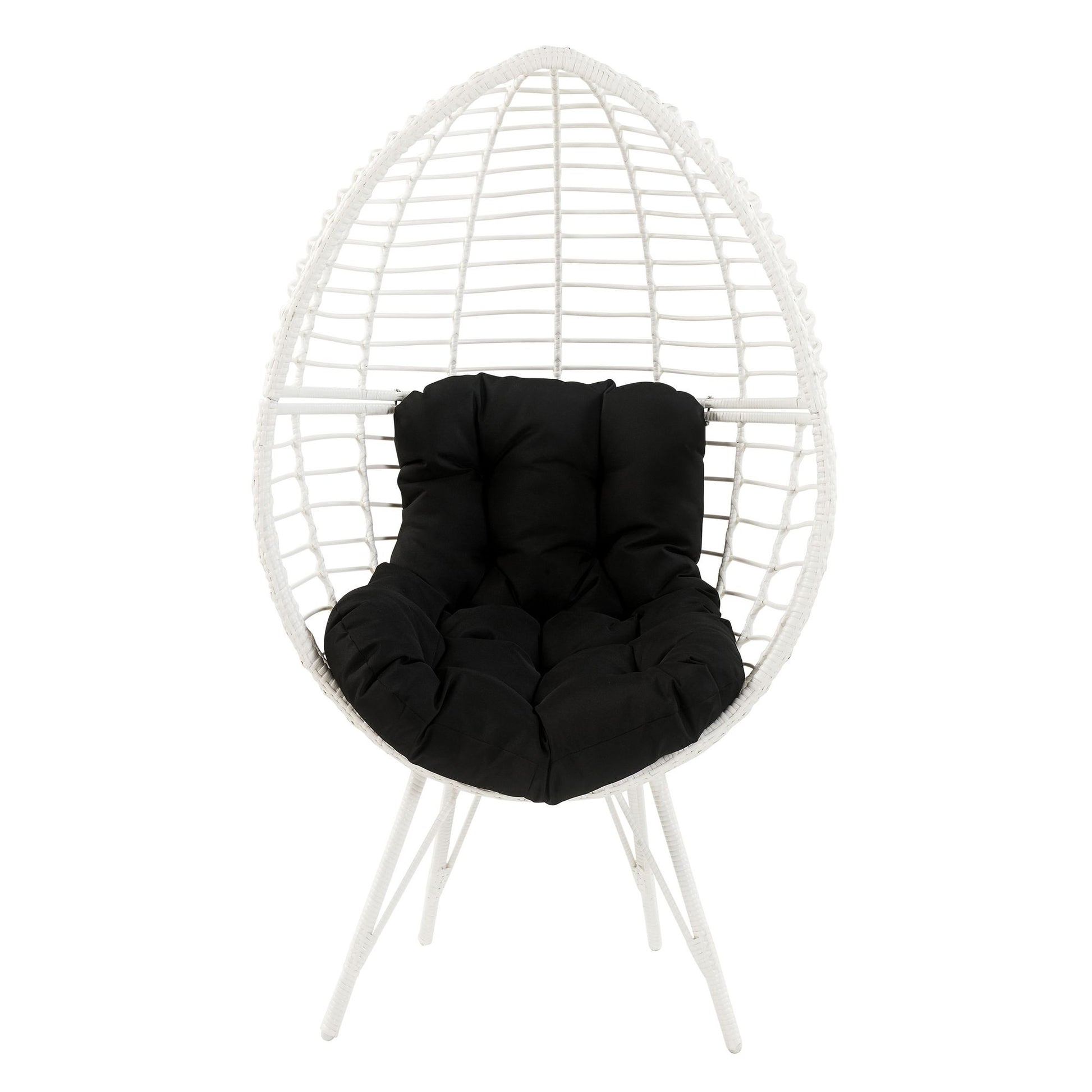 Black and White Patio Chair with Removable Cushion image 2