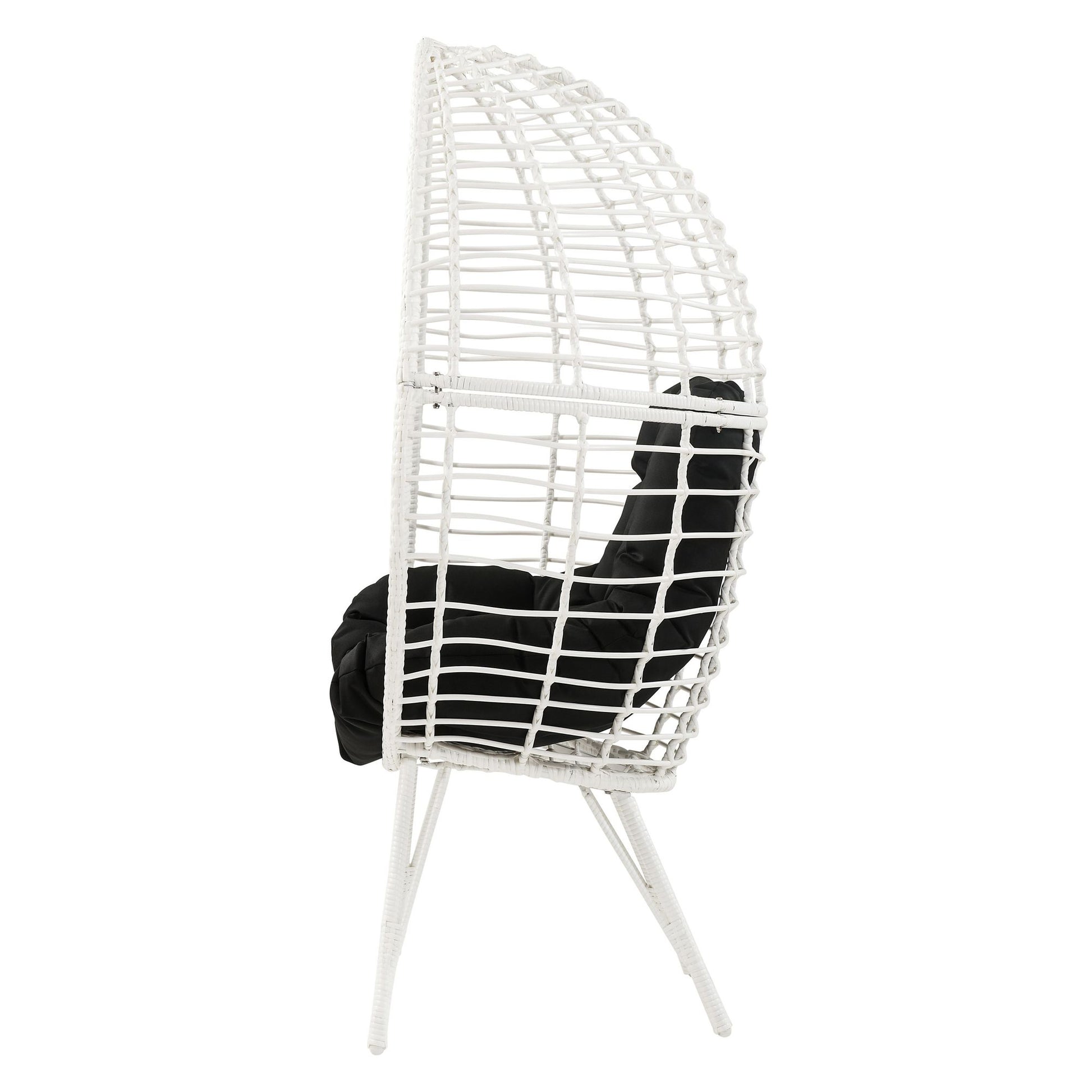 Black and White Patio Chair with Removable Cushion image 3
