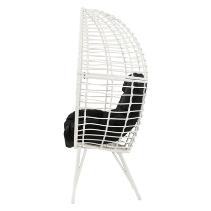 Black and White Patio Chair with Removable Cushion image 3