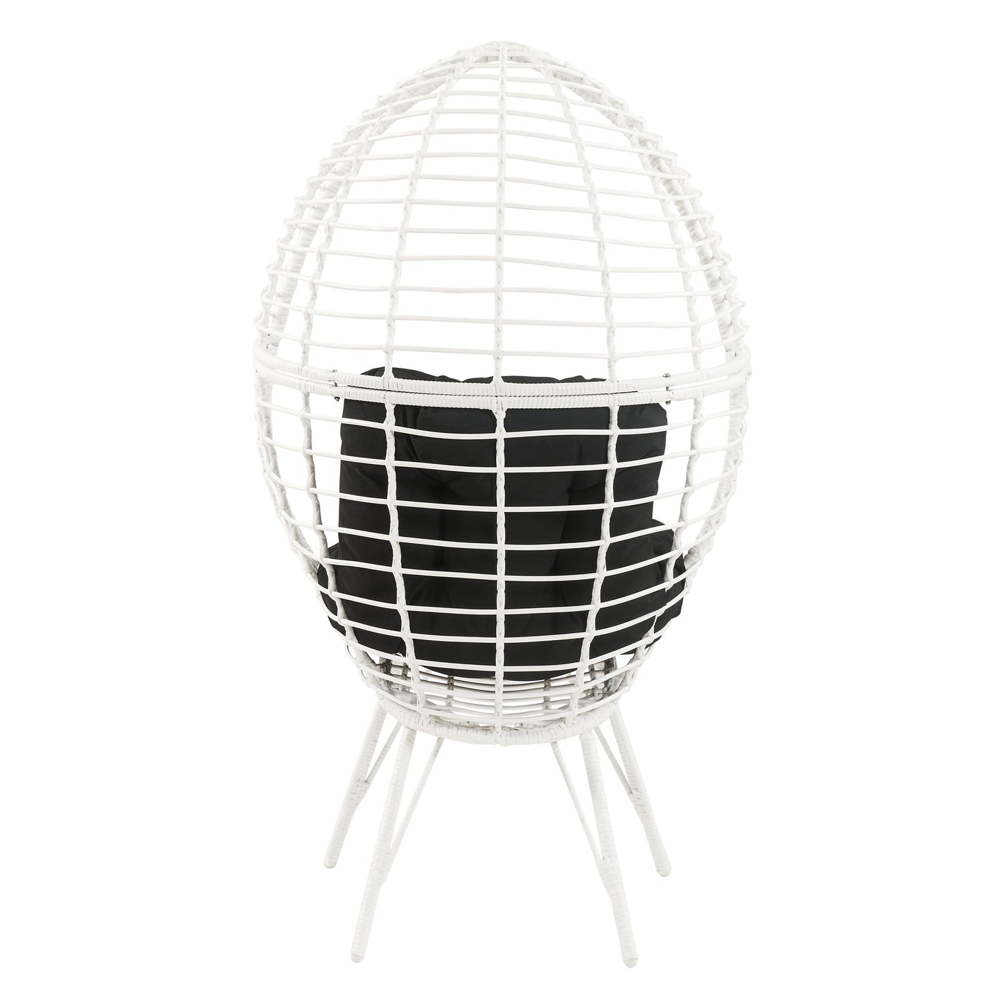 Black and White Patio Chair with Removable Cushion image 4