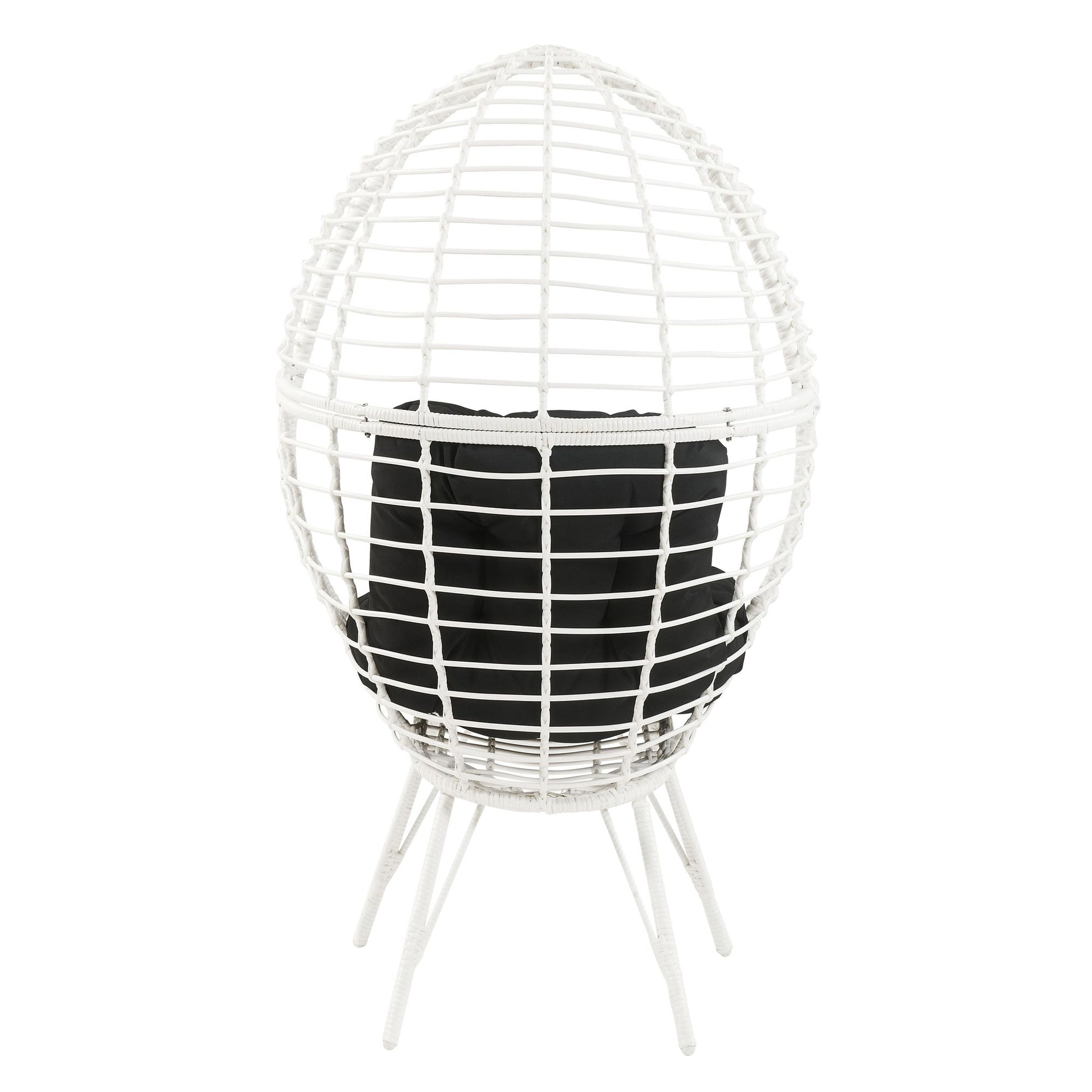 Black and White Patio Chair with Removable Cushion image 4