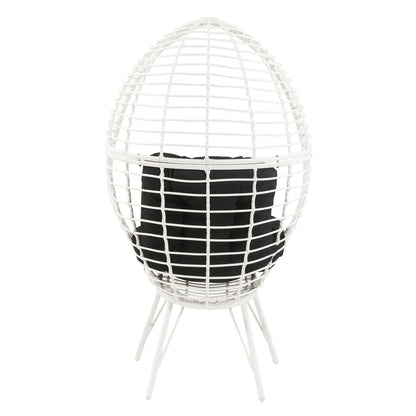 Black and White Patio Chair with Removable Cushion image 4