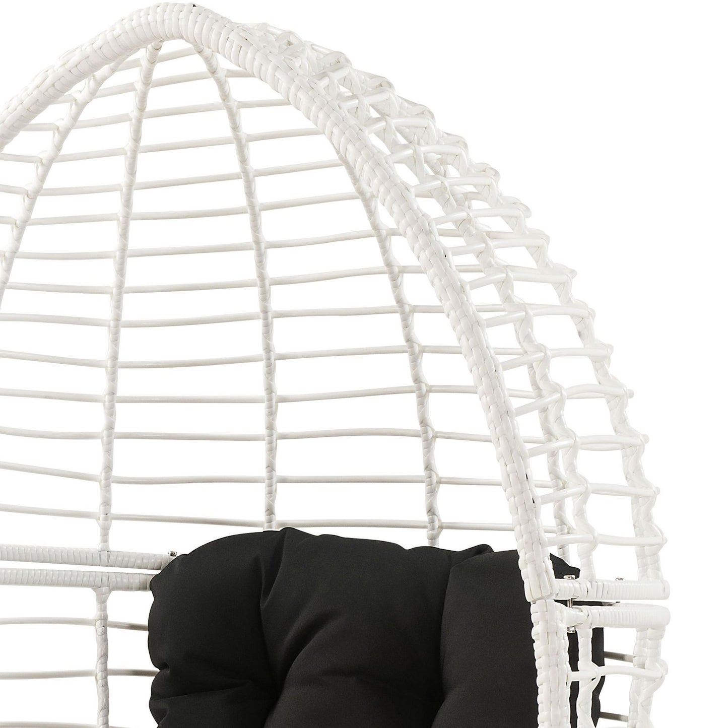 Black and White Patio Chair with Removable Cushion image 5