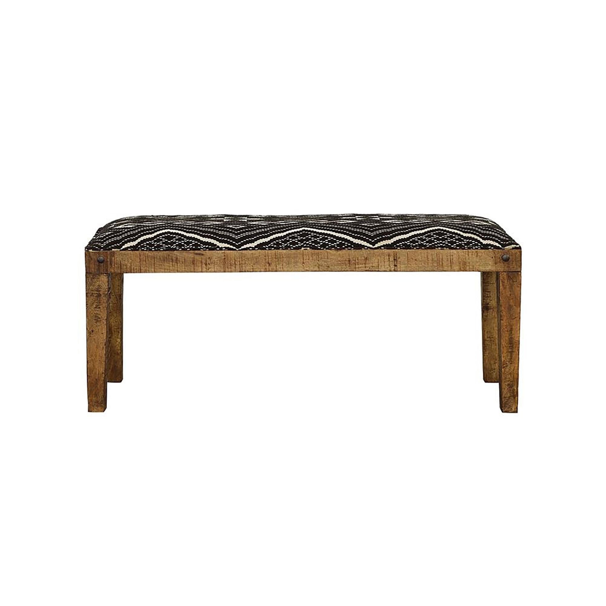 Black and White Upholstered Bench image 4
