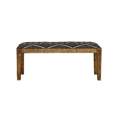 Black and White Upholstered Bench image 4