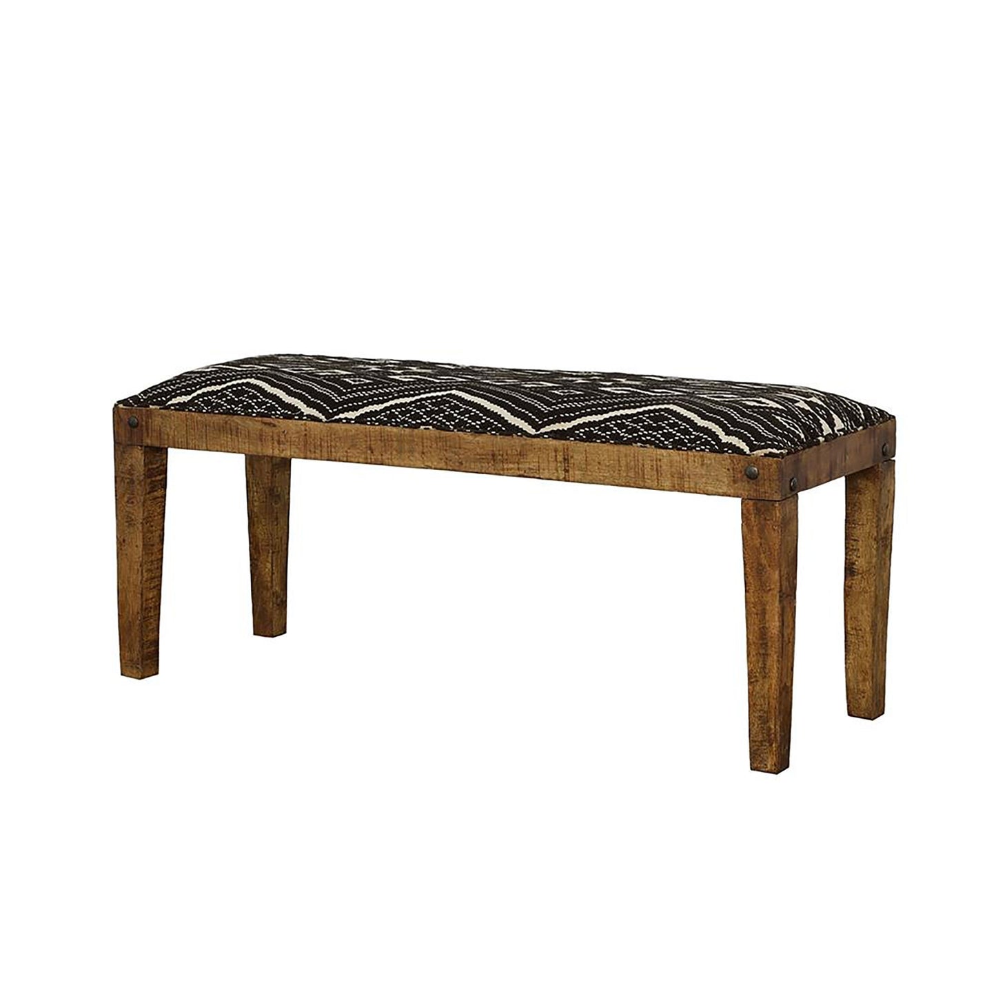 Black and White Upholstered Bench image 3