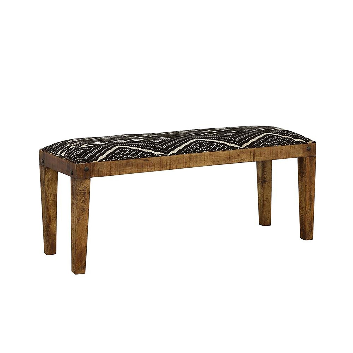 Black and White Upholstered Bench image 2