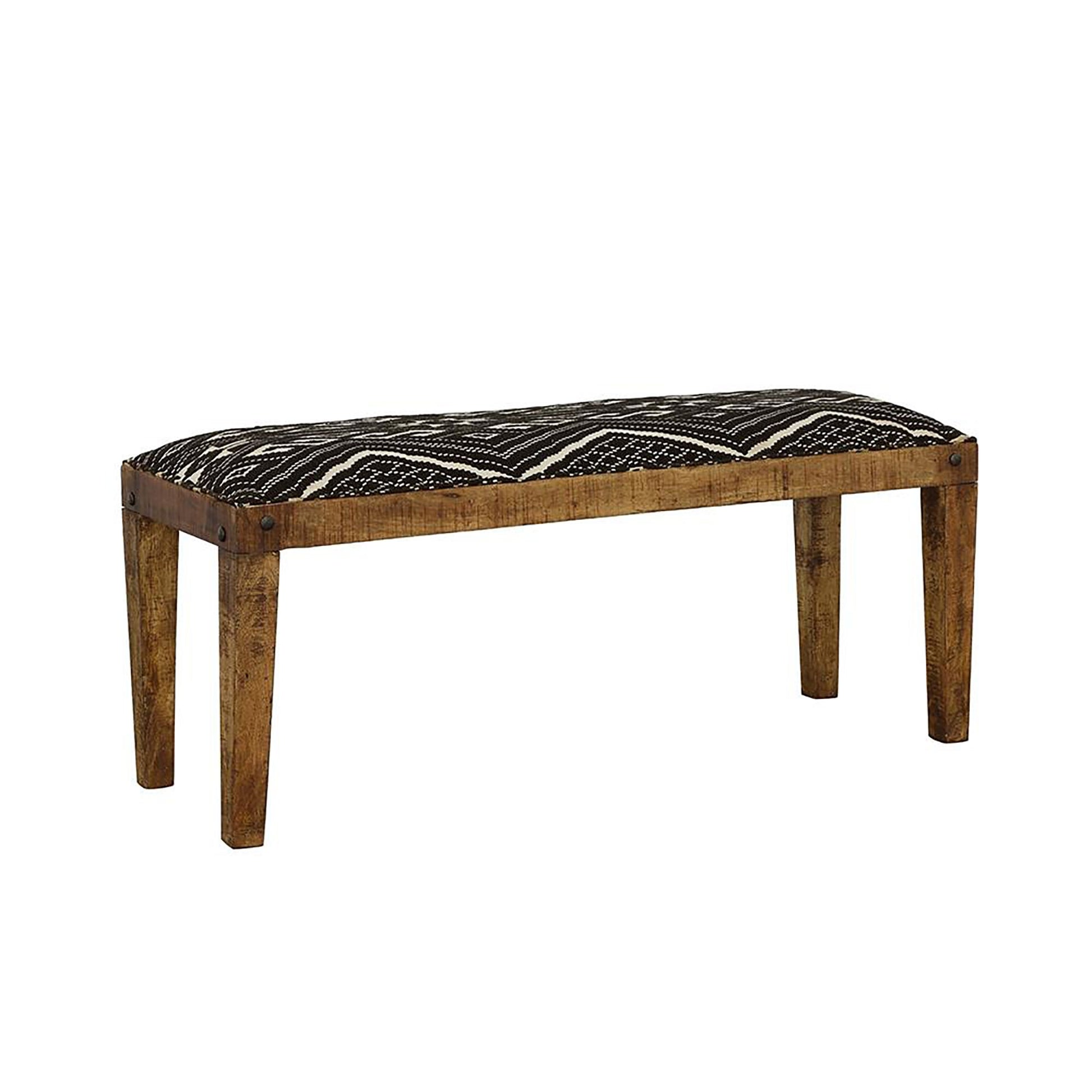 Black and White Upholstered Bench image 2