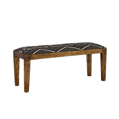 Black and White Upholstered Bench image 2