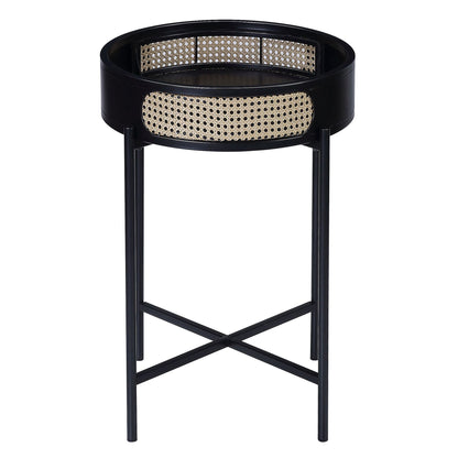 Black End Table with Tray Top image 3