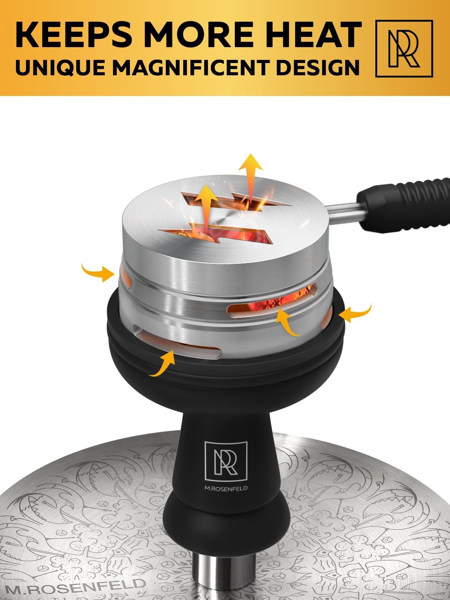 Black Hookah Bowl Set Silicone Premium Shisha Bowl Phunnel for Smoking with Hookah Tongs & Heat Management Charcoal Hold image 2