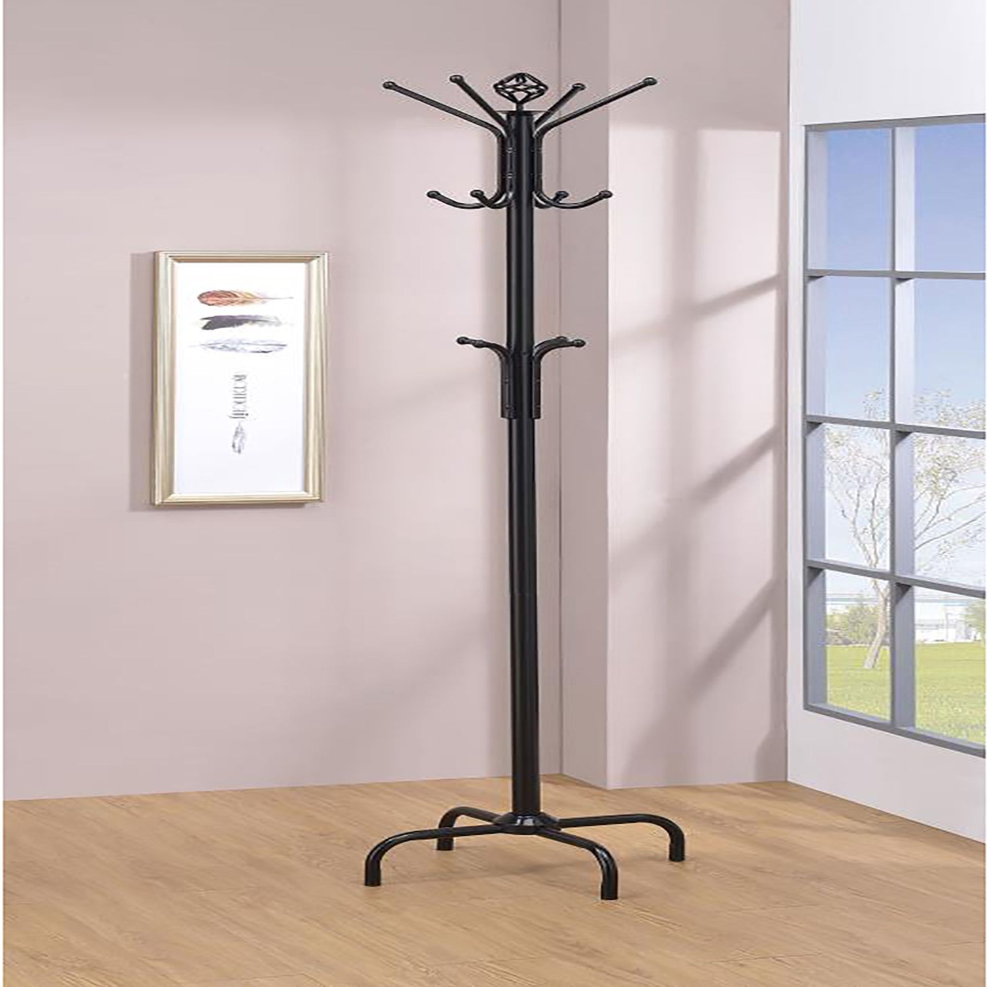 Black Metal Coat Rack image 1