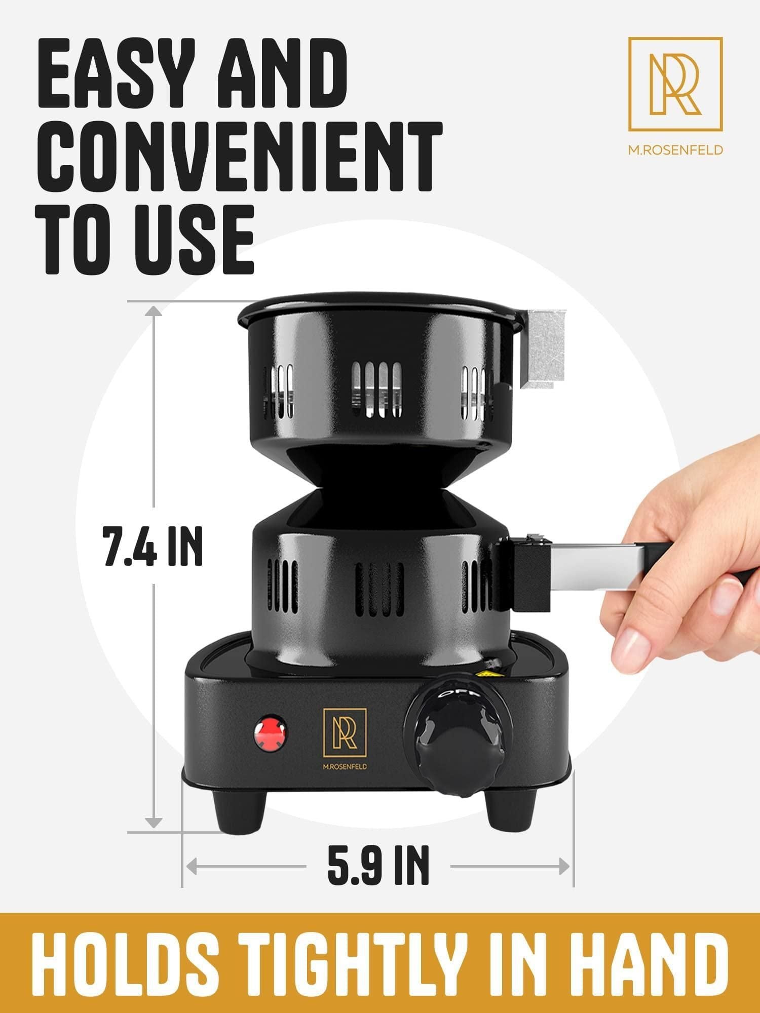 Black Premium Hookah Coal Burner for Hookah FIRE Tower Multipurpose Electric Stove for Hookah coals Burner for Shisha Ov image 3